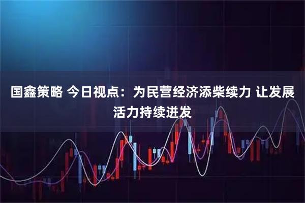 国鑫策略 今日视点：为民营经济添柴续力 让发展活力持续迸发