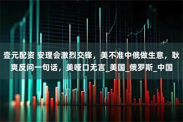 壹元配资 安理会激烈交锋，美不准中俄做生意，耿爽反问一句话，美哑口无言_美国_俄罗斯_中国